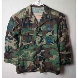 United States Air Force Woodland Camo Field Jacket‎ Military Size Large Long BB